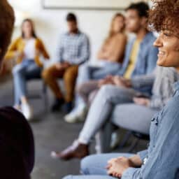 Members of a support group meet