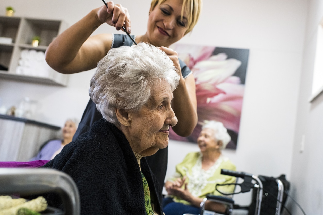 Senior woman at the hair salon.